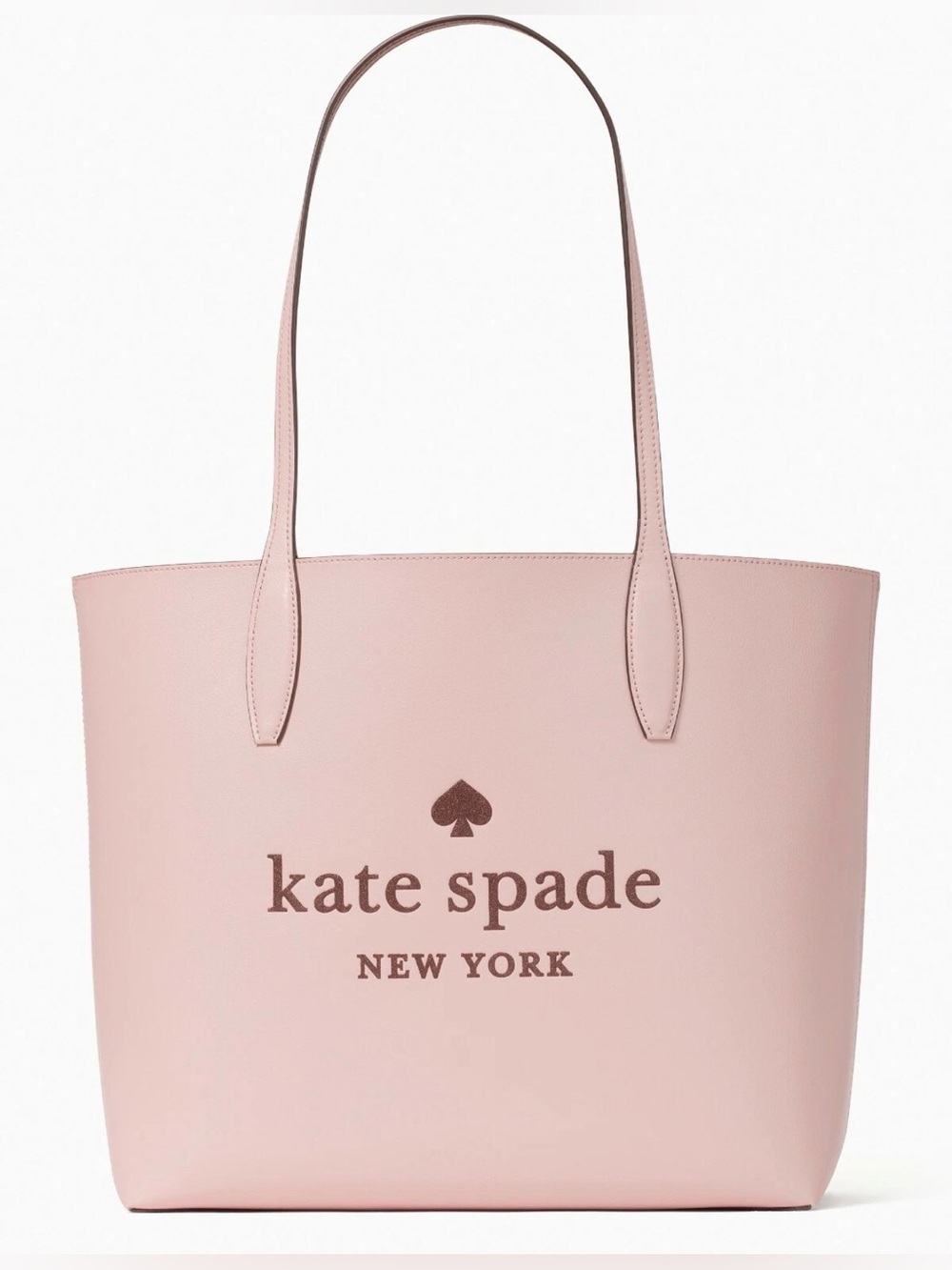 Kate Spade Large Reversible Leather Tote Pale Pink Pouch Burgundy K4742 EUC - Picture 2 of 6